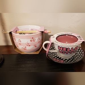 Hello Kitty Ramen Bowl and Tea Cup